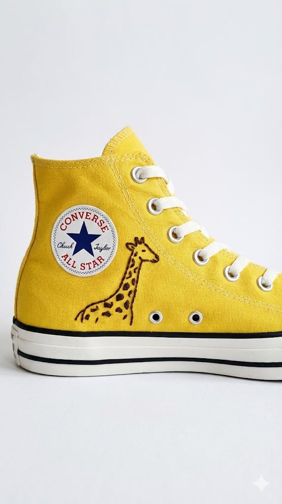 All Star Cano Alto Girafa - Bordado artesanal feito à mão - all star, cano alto