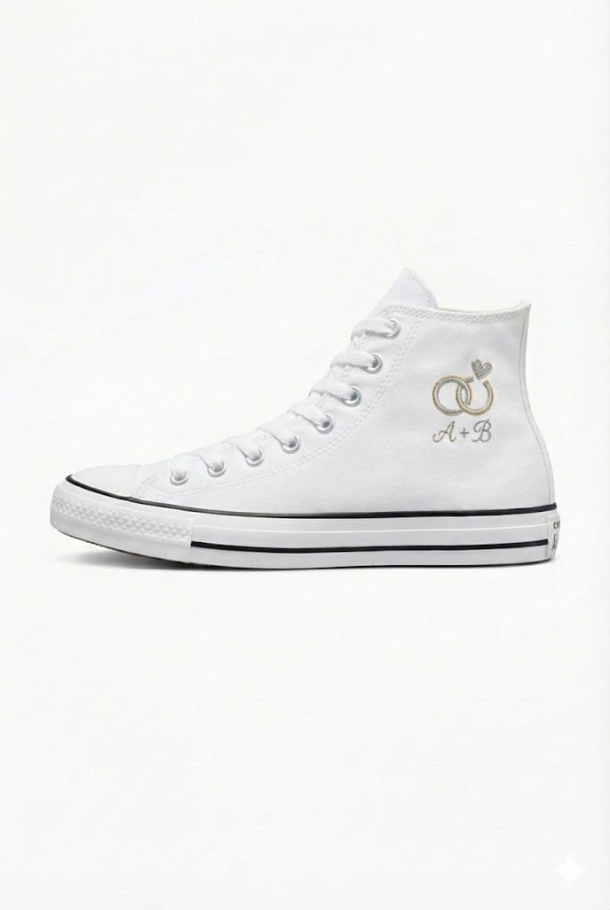 All Star Chuck Taylor Cano Alto Noivado (tênis incluso) - Bordado artesanal feito à mão