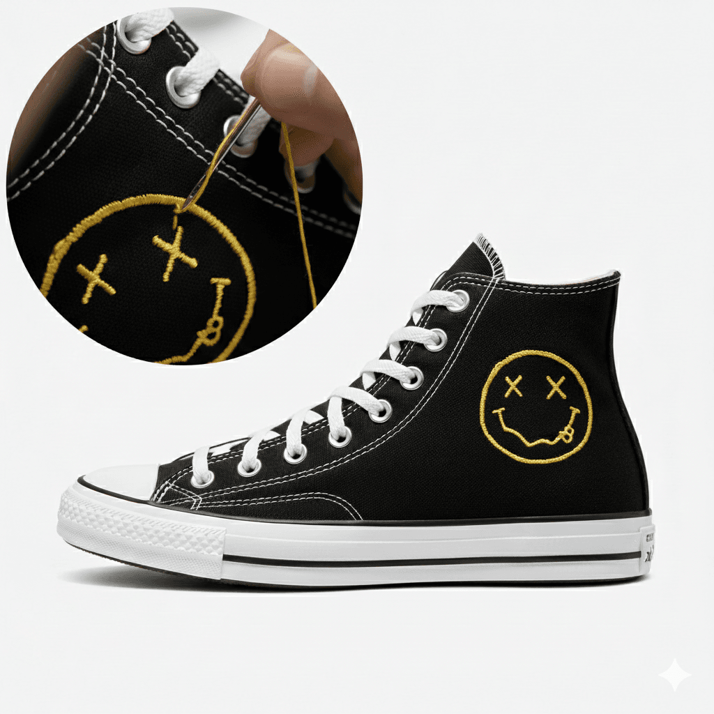 All Star Rock Clássico - Bordado artesanal feito à mão - rock, música